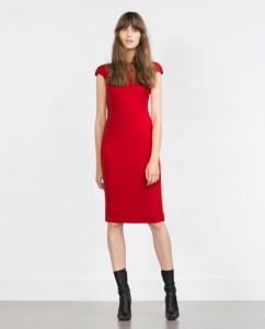 robe zara rouge fête